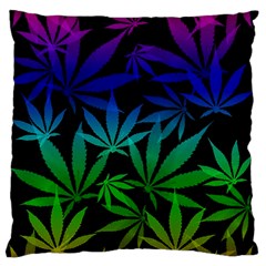 Weed Rainbow, Ganja Leafs Pattern In Colors, 420 Marihujana Theme Standard Flano Cushion Case (one Side) by Casemiro