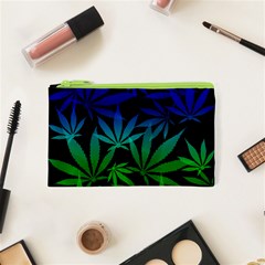 Weed Rainbow, Ganja Leafs Pattern In Colors, 420 Marihujana Theme Cosmetic Bag (xs) by Casemiro