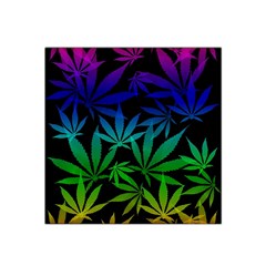 Weed Rainbow, Ganja Leafs Pattern In Colors, 420 Marihujana Theme Satin Bandana Scarf by Casemiro