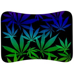 Weed Rainbow, Ganja leafs pattern in colors, 420 marihujana theme Velour Seat Head Rest Cushion