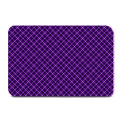 Purple, Black And Yellow Color Plaid, Retro Tartan Pattern Plate Mats by Casemiro