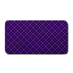 Purple, Black And Yellow Color Plaid, Retro Tartan Pattern Medium Bar Mats by Casemiro