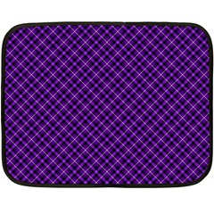 Purple, Black And Yellow Color Plaid, Retro Tartan Pattern Fleece Blanket (mini) by Casemiro