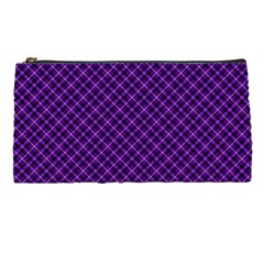 Purple, Black And Yellow Color Plaid, Retro Tartan Pattern Pencil Case by Casemiro