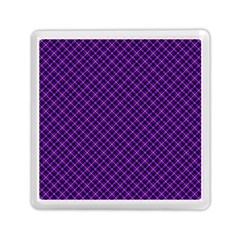 Purple, Black And Yellow Color Plaid, Retro Tartan Pattern Memory Card Reader (square) by Casemiro