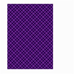 Purple, Black And Yellow Color Plaid, Retro Tartan Pattern Large Garden Flag (two Sides) by Casemiro