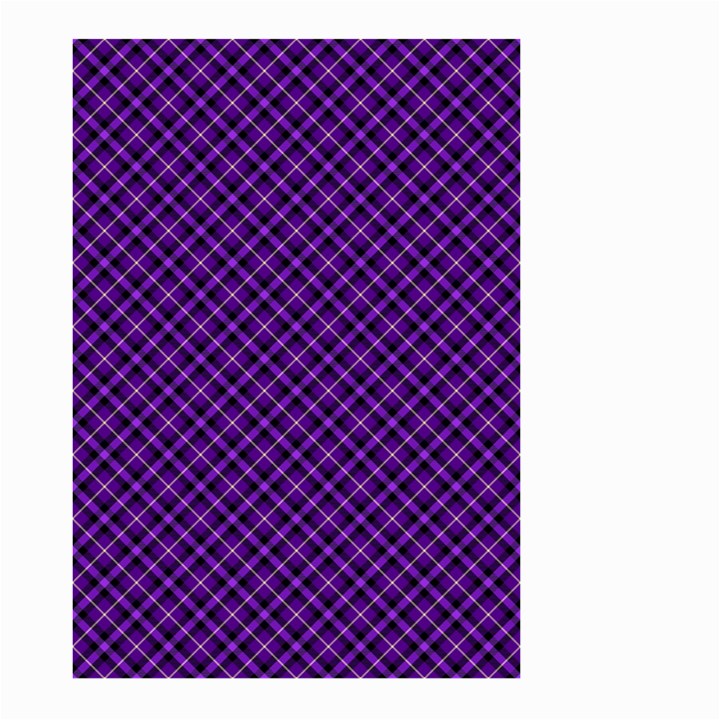 Purple, black and yellow color plaid, retro tartan pattern Large Garden Flag (Two Sides)