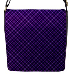 Purple, Black And Yellow Color Plaid, Retro Tartan Pattern Flap Closure Messenger Bag (s) by Casemiro