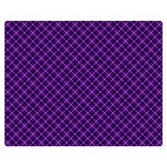 Purple, Black And Yellow Color Plaid, Retro Tartan Pattern Double Sided Flano Blanket (medium)  by Casemiro