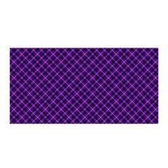 Purple, Black And Yellow Color Plaid, Retro Tartan Pattern Satin Wrap by Casemiro