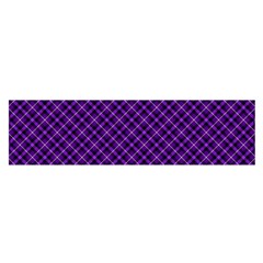 Purple, Black And Yellow Color Plaid, Retro Tartan Pattern Satin Scarf (oblong) by Casemiro