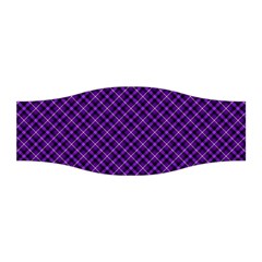 Purple, Black And Yellow Color Plaid, Retro Tartan Pattern Stretchable Headband by Casemiro