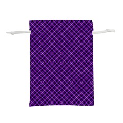 Purple, Black And Yellow Color Plaid, Retro Tartan Pattern Lightweight Drawstring Pouch (s) by Casemiro