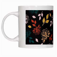 Rose Floral White Mugs by tmsartbazaar