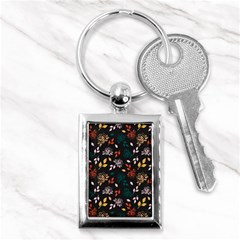 Rose Floral Key Chain (rectangle) by tmsartbazaar