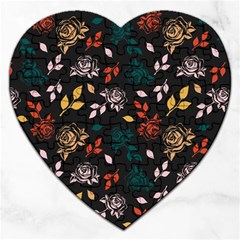 Rose Floral Jigsaw Puzzle (heart) by tmsartbazaar