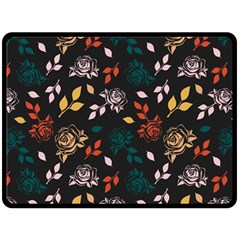 Rose Floral Fleece Blanket (large)  by tmsartbazaar