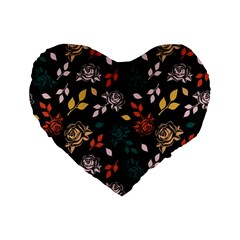 Rose Floral Standard 16  Premium Heart Shape Cushions by tmsartbazaar