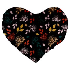 Rose Floral Large 19  Premium Heart Shape Cushions by tmsartbazaar