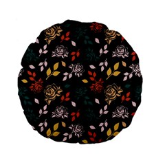 Rose Floral Standard 15  Premium Flano Round Cushions by tmsartbazaar