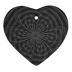 Abstract Spirals, Spiral Abstraction, Gray Color, Graphite Ornament (heart) by Casemiro