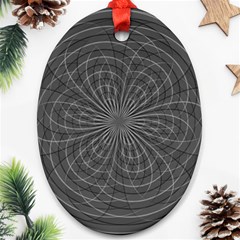 Abstract Spirals, Spiral Abstraction, Gray Color, Graphite Oval Ornament (two Sides) by Casemiro