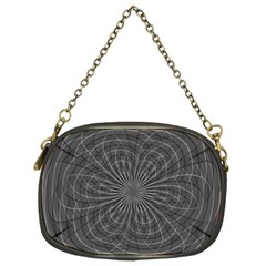 Abstract Spirals, Spiral Abstraction, Gray Color, Graphite Chain Purse (two Sides)