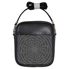 Abstract Spirals, Spiral Abstraction, Gray Color, Graphite Girls Sling Bag by Casemiro