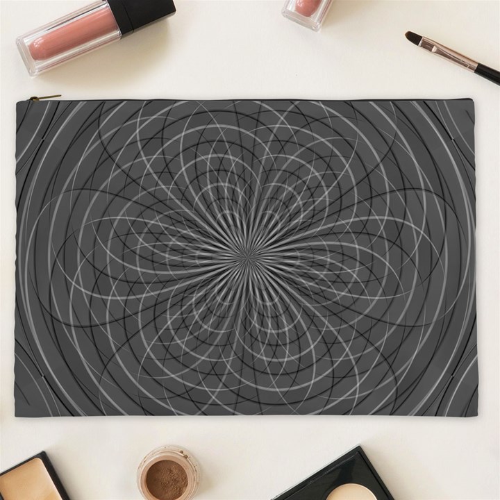 Abstract spirals, spiral abstraction, gray color, graphite Cosmetic Bag (XXL)