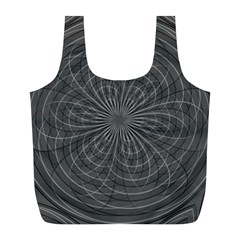 Abstract Spirals, Spiral Abstraction, Gray Color, Graphite Full Print Recycle Bag (l) by Casemiro