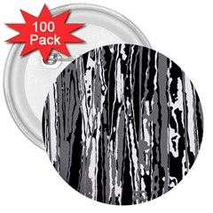 Black And White Abstract Linear Print 3  Buttons (100 Pack)  by dflcprintsclothing