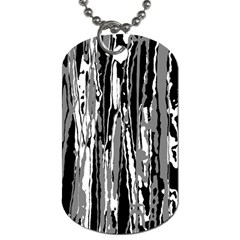 Black And White Abstract Linear Print Dog Tag (one Side)