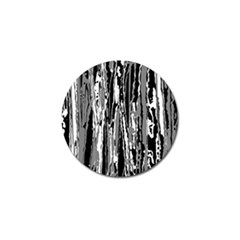 Black And White Abstract Linear Print Golf Ball Marker by dflcprintsclothing