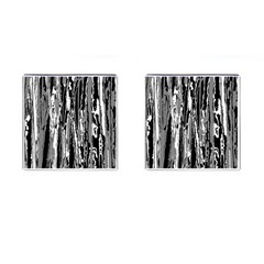 Black And White Abstract Linear Print Cufflinks (square)