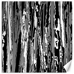 Black And White Abstract Linear Print Canvas 20  X 20  by dflcprintsclothing