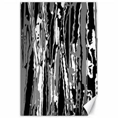 Black And White Abstract Linear Print Canvas 20  X 30  by dflcprintsclothing