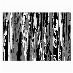 Black And White Abstract Linear Print Large Glasses Cloth