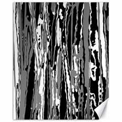 Black And White Abstract Linear Print Canvas 11  X 14  by dflcprintsclothing