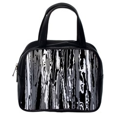 Black And White Abstract Linear Print Classic Handbag (one Side) by dflcprintsclothing