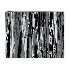 Black And White Abstract Linear Print Cosmetic Bag (xl) by dflcprintsclothing