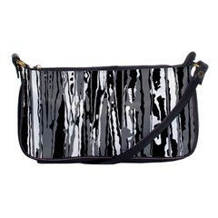 Black And White Abstract Linear Print Shoulder Clutch Bag by dflcprintsclothing