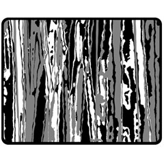 Black And White Abstract Linear Print Fleece Blanket (medium)  by dflcprintsclothing