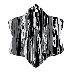 Black And White Abstract Linear Print Ornament (snowflake)