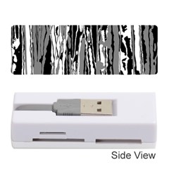 Black And White Abstract Linear Print Memory Card Reader (stick) by dflcprintsclothing