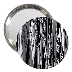 Black And White Abstract Linear Print 3  Handbag Mirrors by dflcprintsclothing