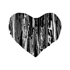 Black And White Abstract Linear Print Standard 16  Premium Heart Shape Cushions by dflcprintsclothing