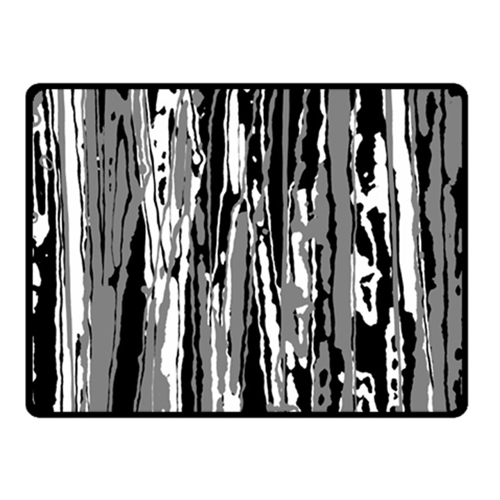 Black And White Abstract Linear Print Double Sided Fleece Blanket (Small) 