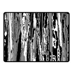 Black And White Abstract Linear Print Double Sided Fleece Blanket (Small)  45 x34  Blanket Back