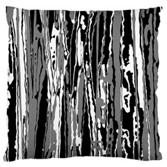 Black And White Abstract Linear Print Large Flano Cushion Case (one Side)