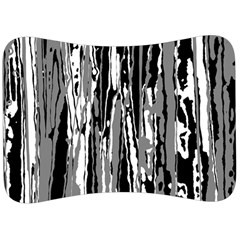 Black And White Abstract Linear Print Velour Seat Head Rest Cushion